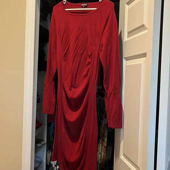 Express Red Sweater Dress, Size L - Picture 1 of 5